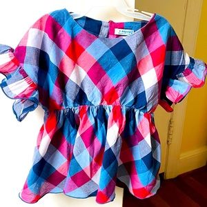 Girls summer blouse, 4 y.o, excellent condition, designed in Spain, 100% cotton